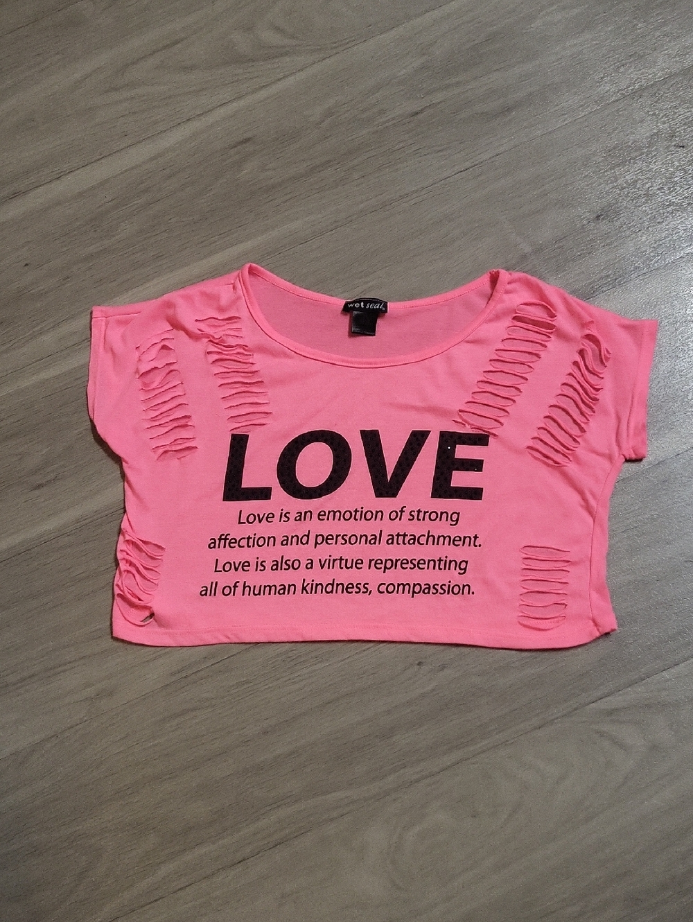 Wet Seal Neon Pink Crewneck Tee